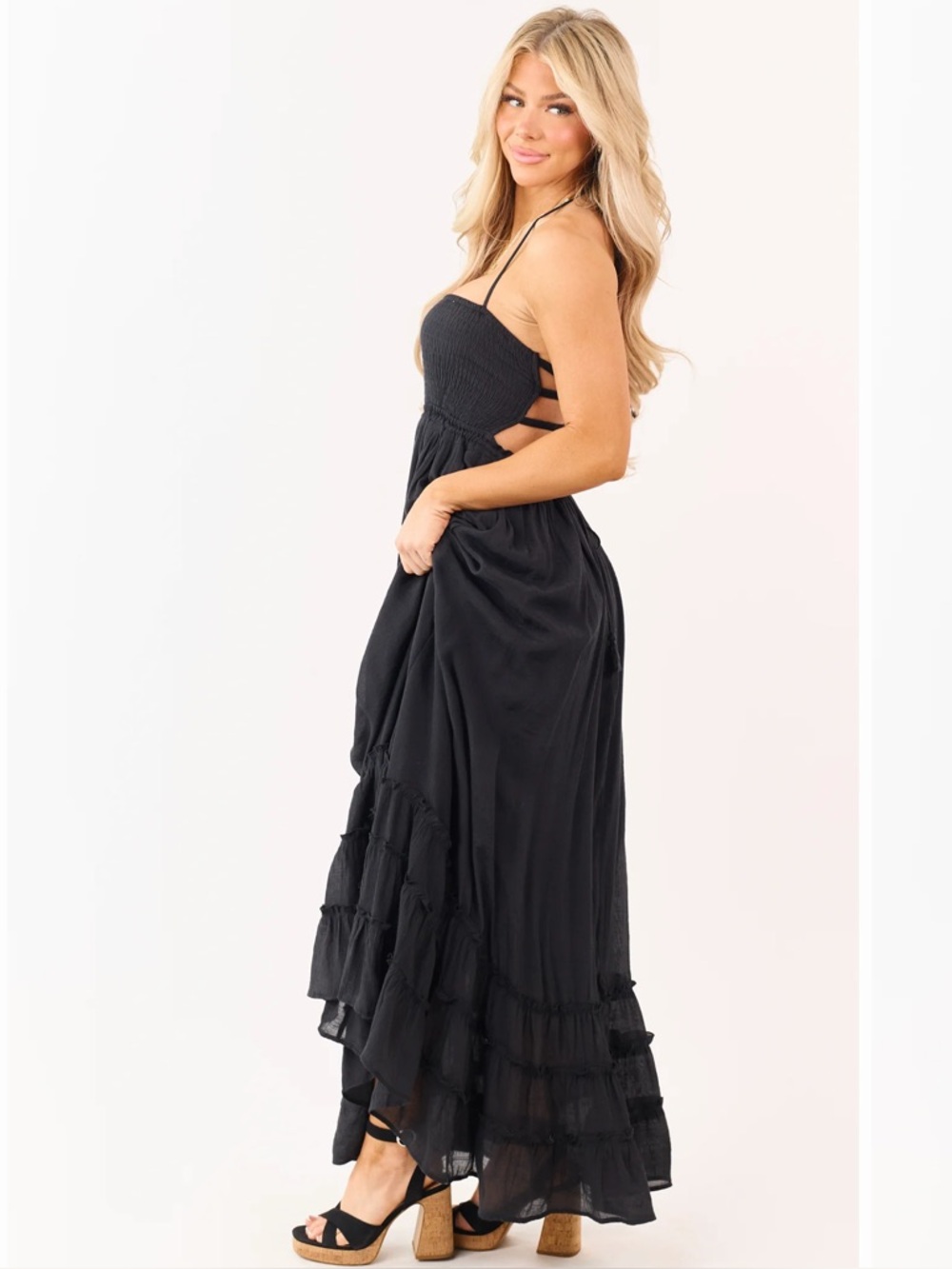 R. Yiposha Halter Maxi Dress